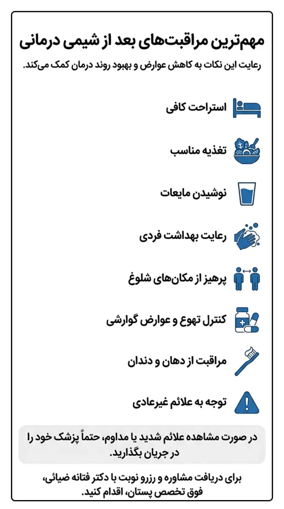مراقبت های بعد از شیمی درمانی